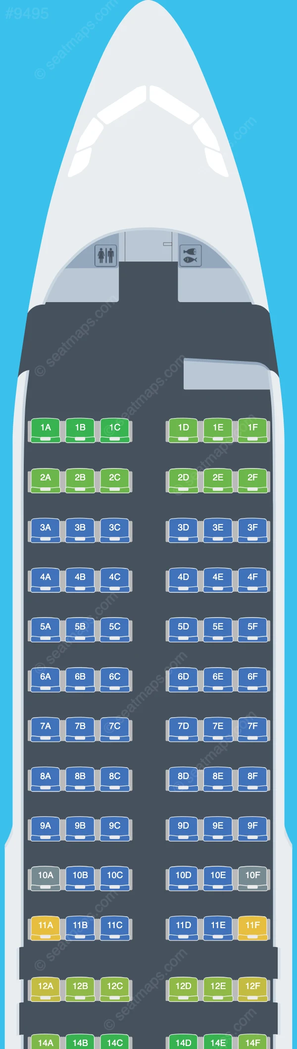 Cebu Pacific Air Airbus A320neo seatmap preview