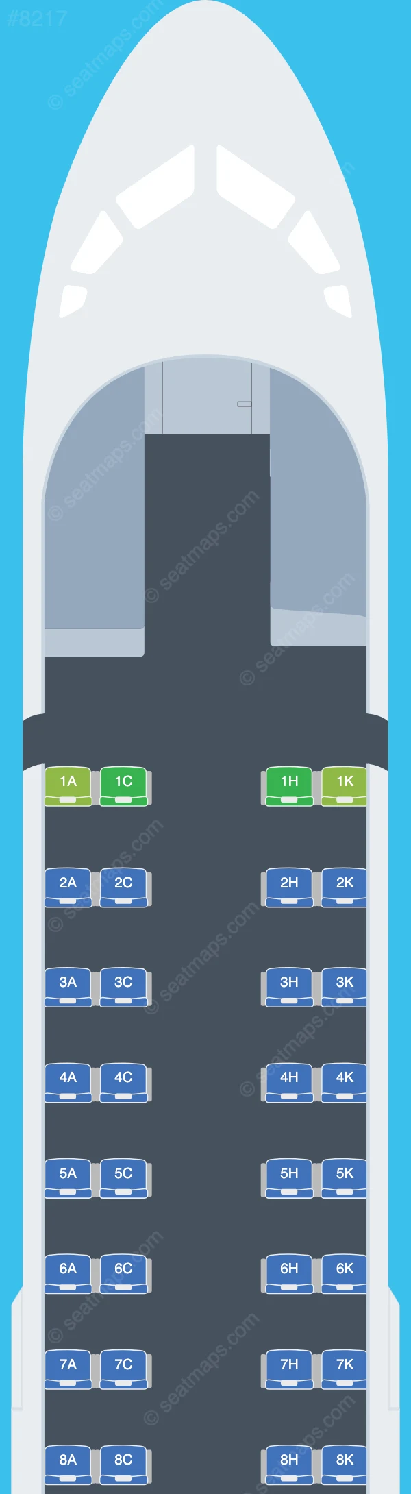 Mandarin Airlines ATR 72-600 seatmap preview