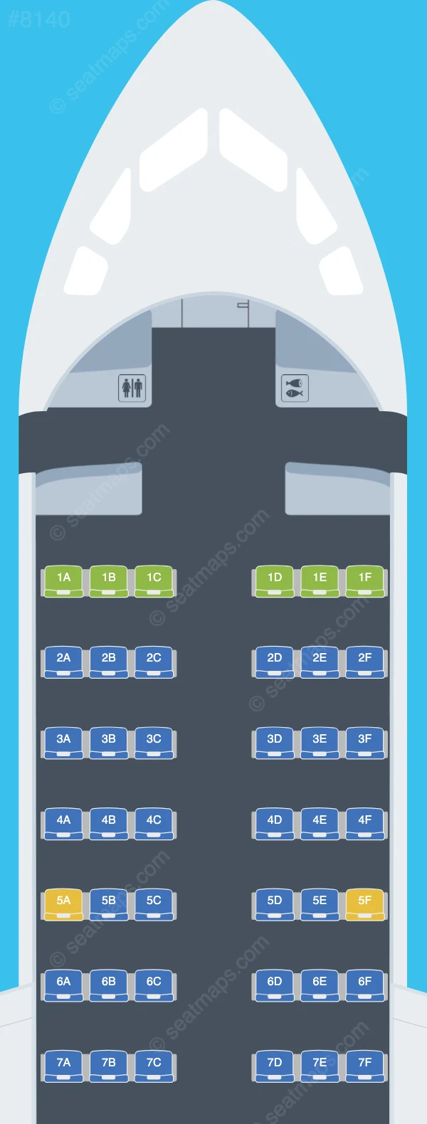 Aerovías DAP BAe 146-200 seatmap preview