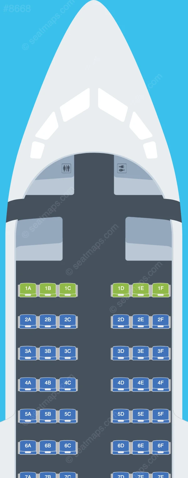 Tez Jet Airlines Avro RJ085 V.2 seatmap preview