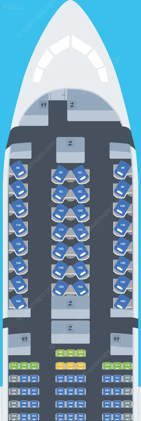 Egyptair Boeing 787-9 seatmap preview