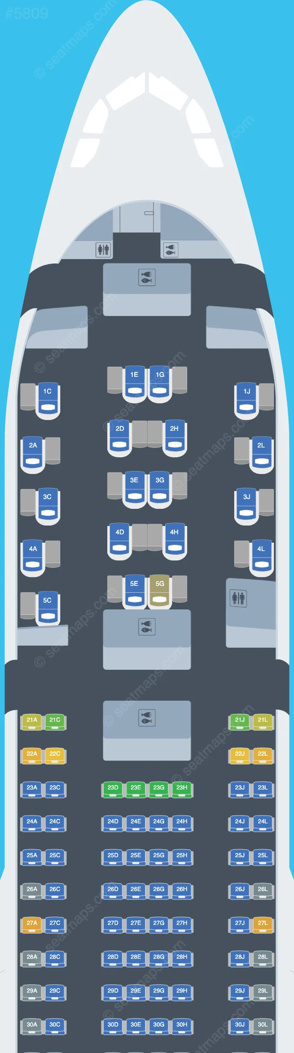 Iberia Airbus A330-200 V.1 seatmap preview