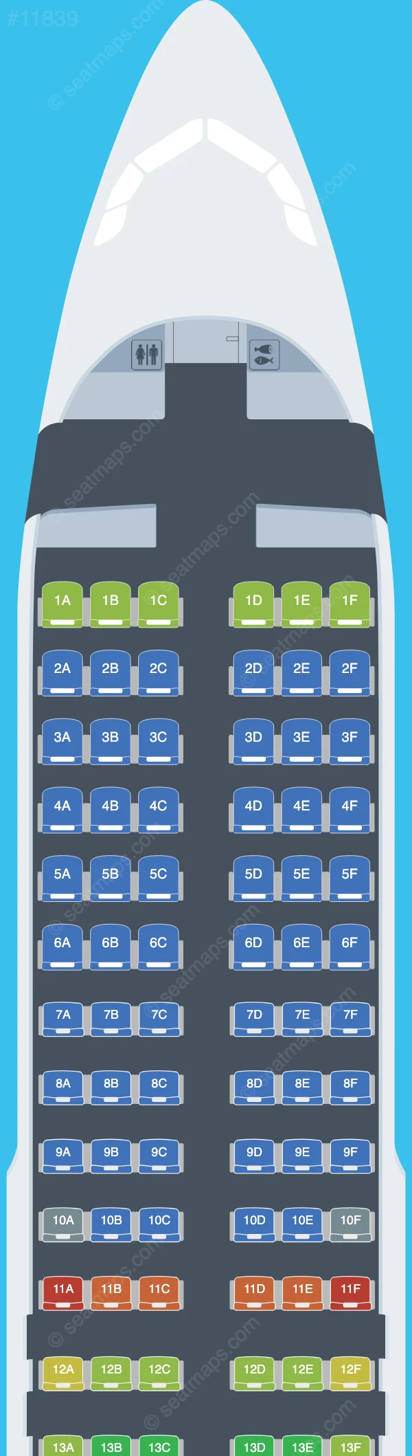Condor Airbus A320neo seatmap preview