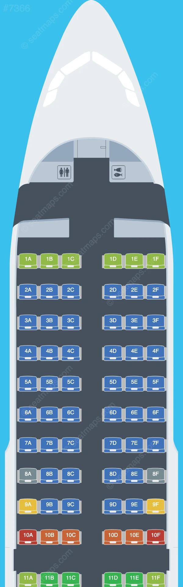 Air Guilin Airbus A319-100 seatmap preview