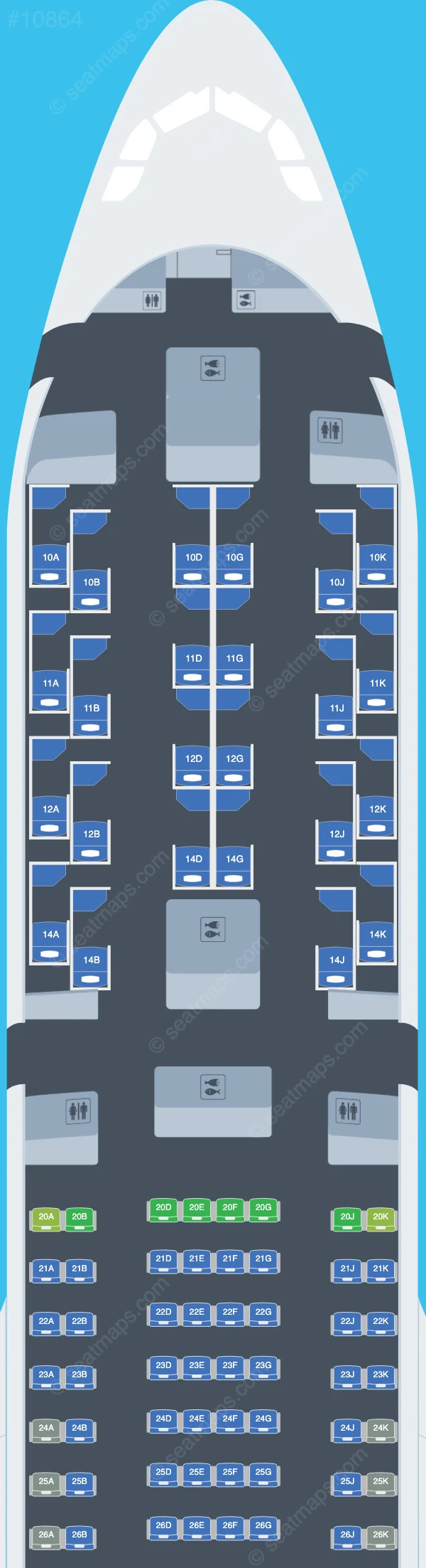Qatar Airways Airbus A330-300 V.2 seatmap preview