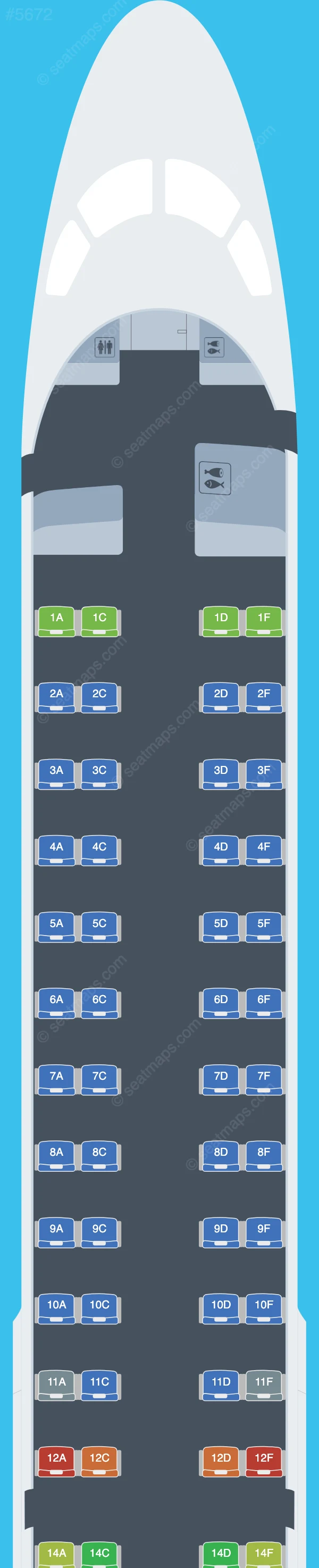 Austrian Airlines Embraer E195 seatmap preview