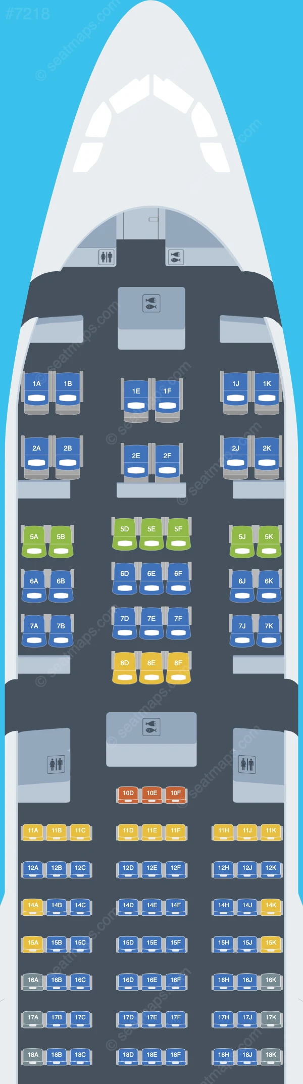 Air Caraibes Airbus A330-200 seatmap preview