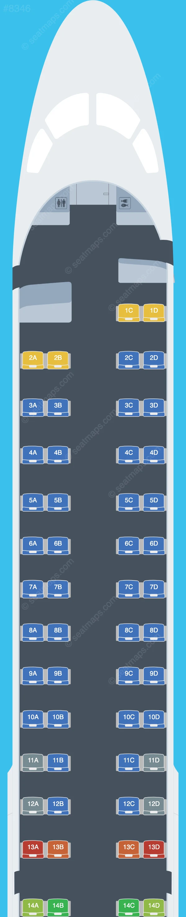 TAP Air Portugal Embraer E195 seatmap preview