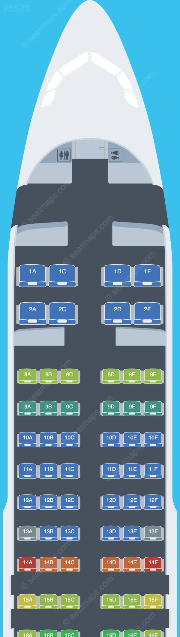 Air Macau Airbus A320-200 seatmap preview