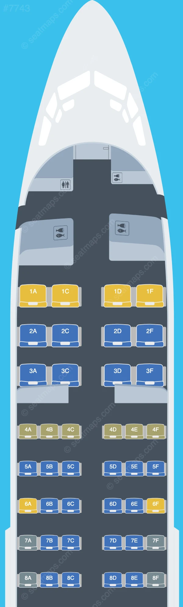 MIAT Mongolian Airlines Boeing 737-700 V.1 seatmap preview