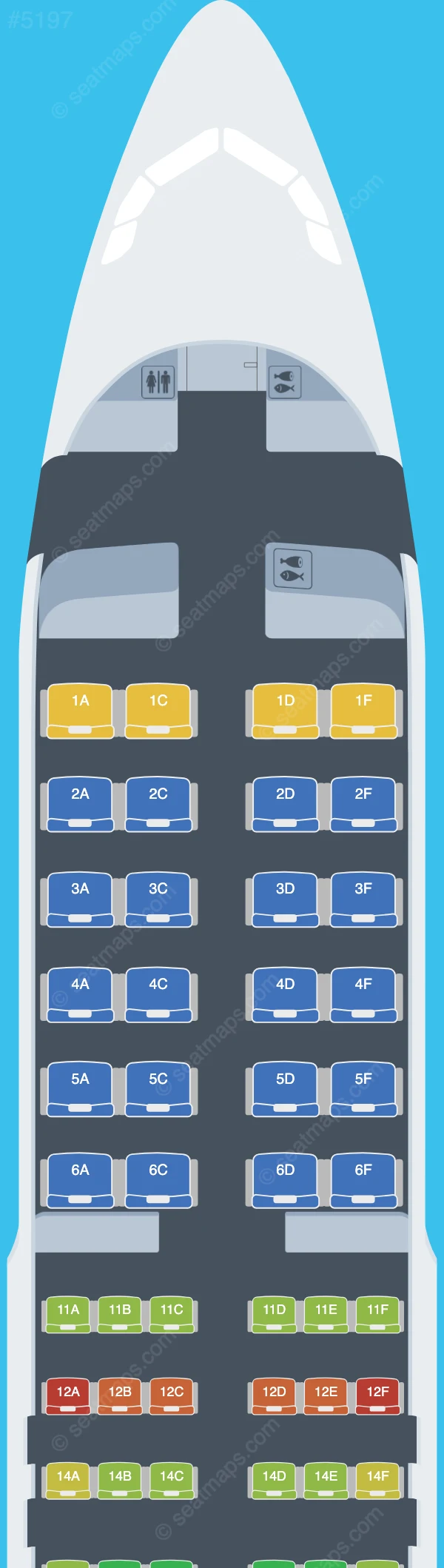 South African Airways Airbus A320-200 V.1 seatmap preview
