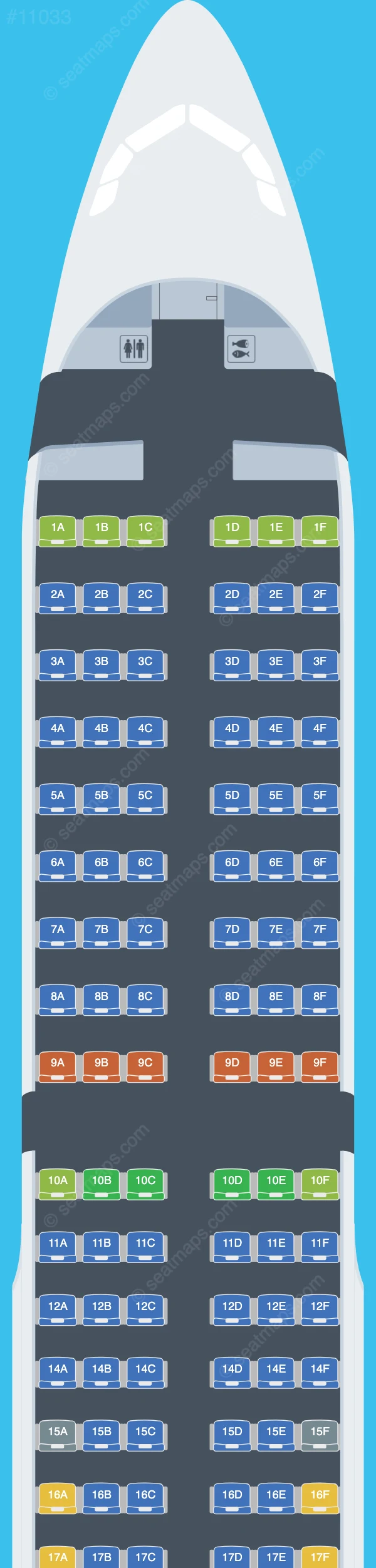 Privilege Style Airbus A321-200 seatmap preview
