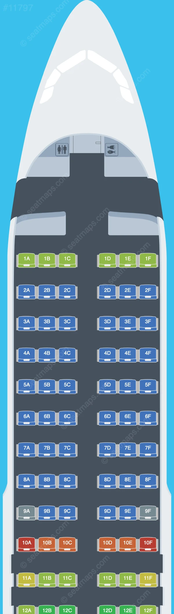 Azores Airlines Airbus A320neo seatmap preview