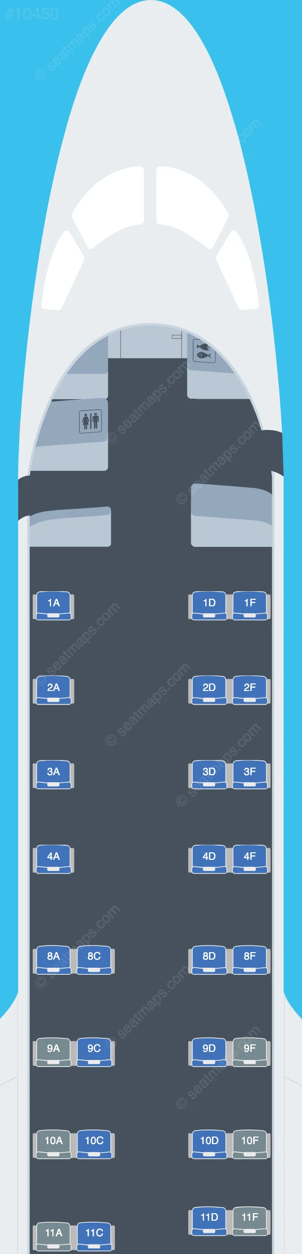 Republic Airways Embraer E170 V.3 seatmap preview