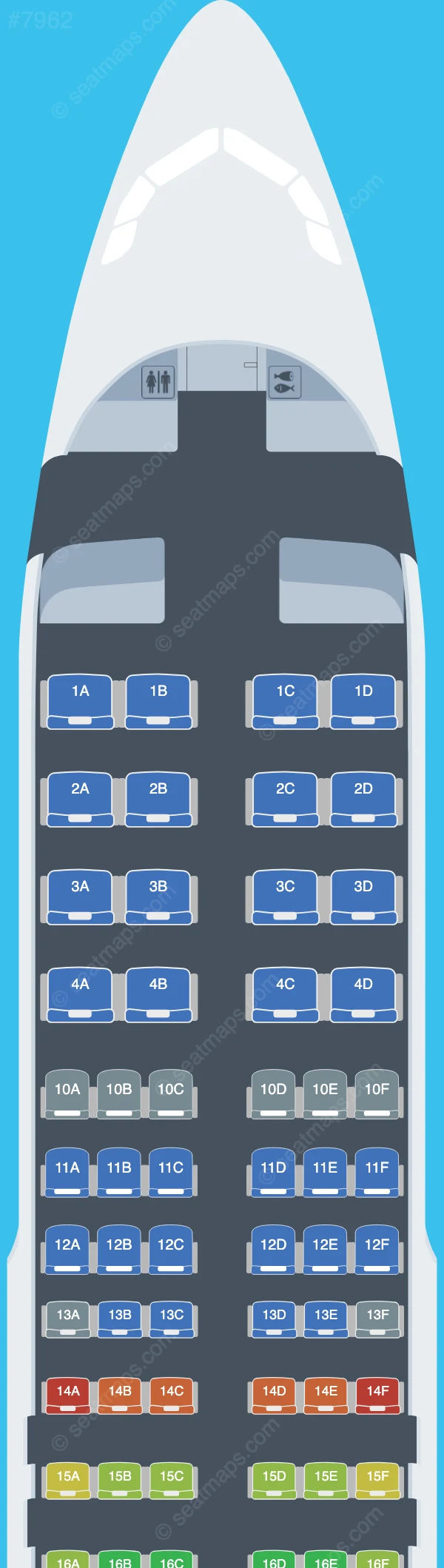 Delta Airbus A320-200 seatmap preview