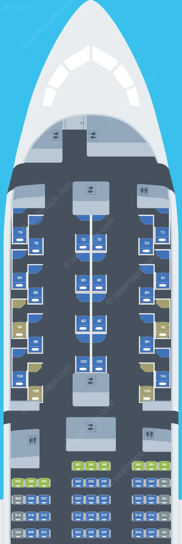 Korean Air Boeing 787-9 V.2 seatmap preview