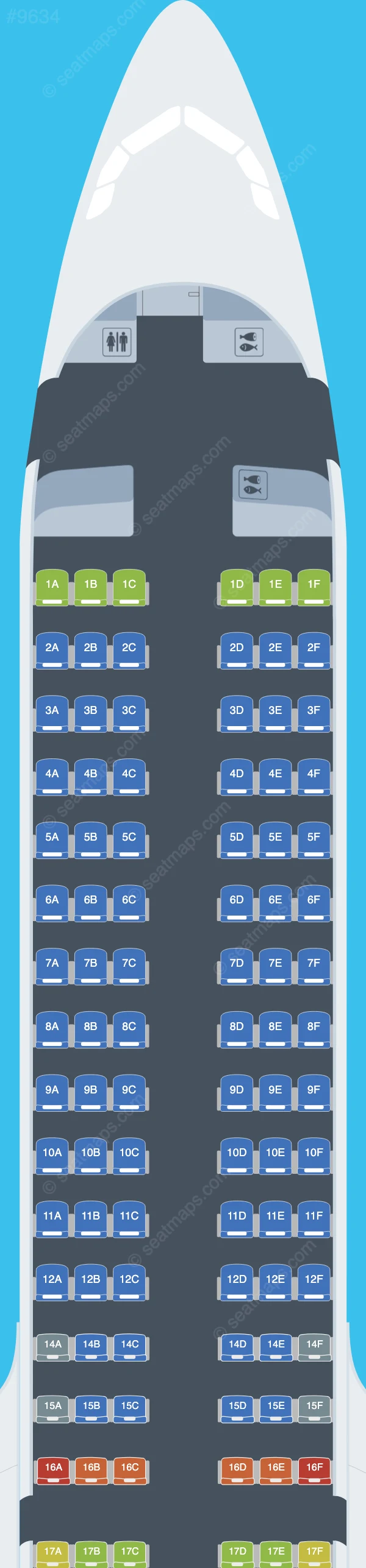 Swiss Airbus A321neo seatmap preview
