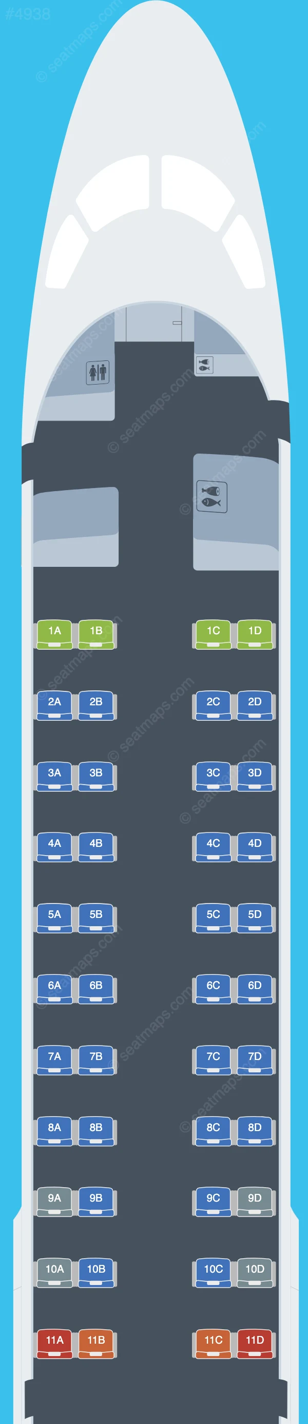 Mandarin Airlines Embraer E190 seatmap preview