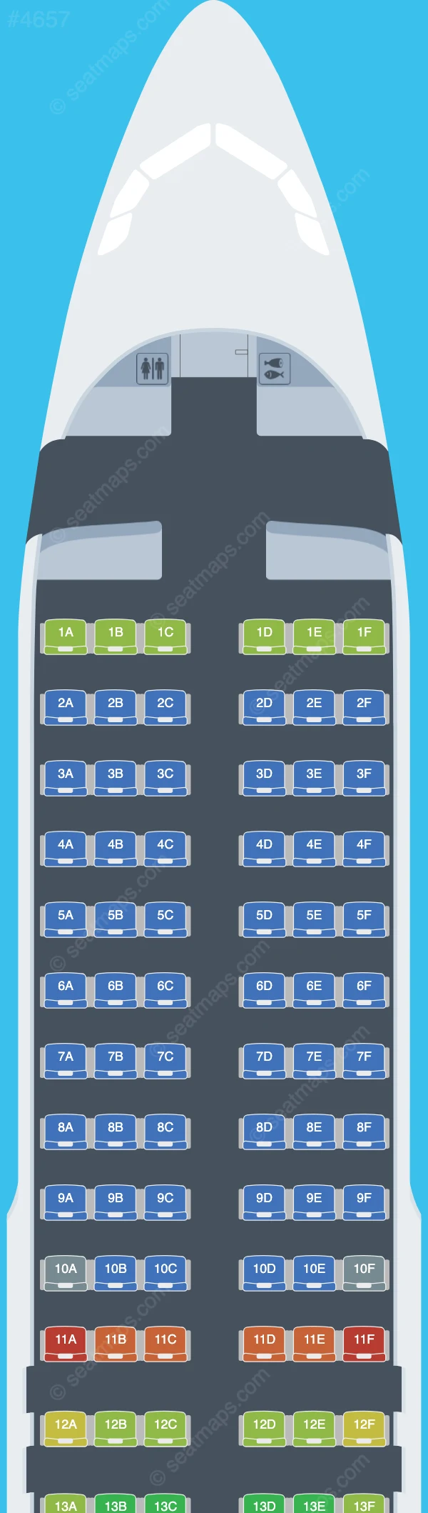 Fly2Sky Airbus A320-200 V.1 seatmap preview