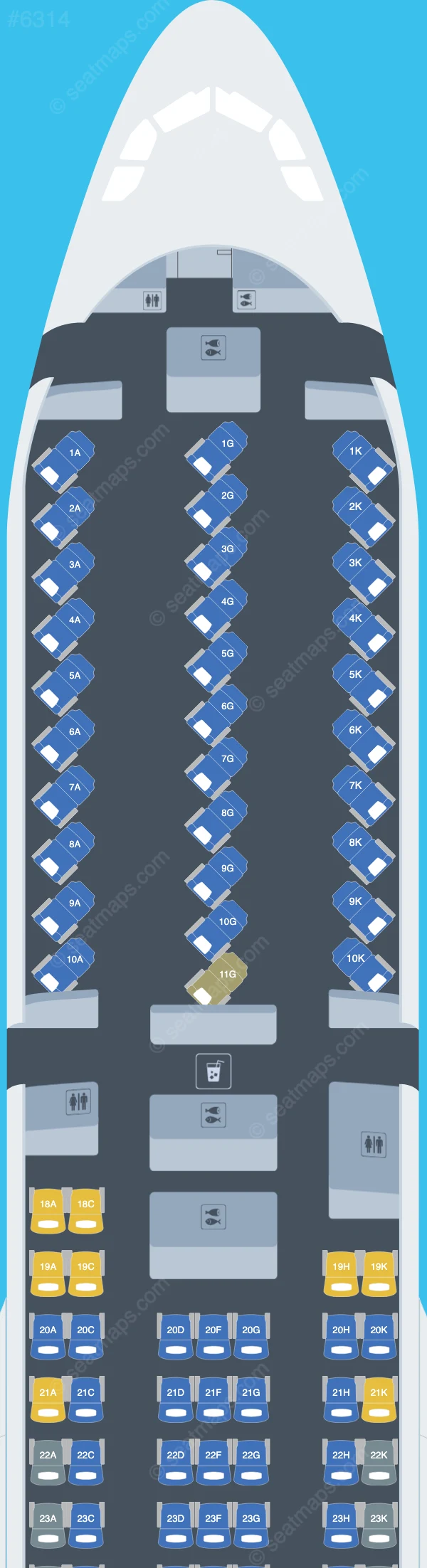 Virgin Atlantic Airbus A330-300 seatmap preview