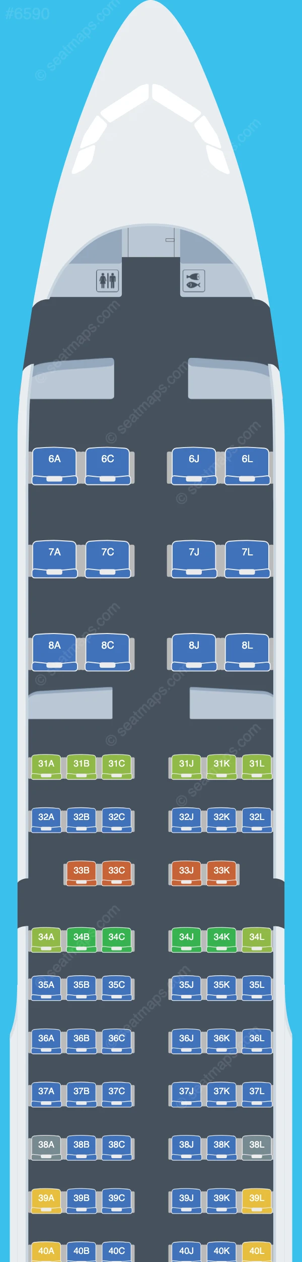 China Eastern Airbus A321-200 V.3 seatmap preview