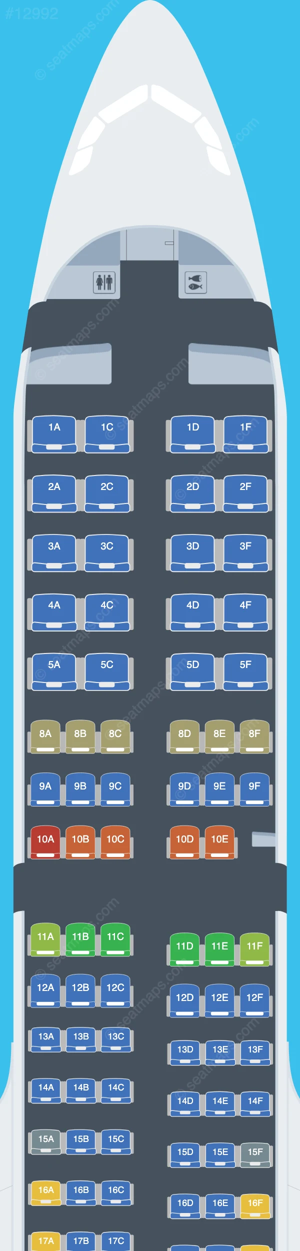 American Airlines Airbus A321neo V.2 seatmap preview