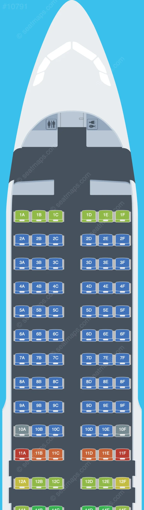 Chair Airlines Airbus A320-200 seatmap preview