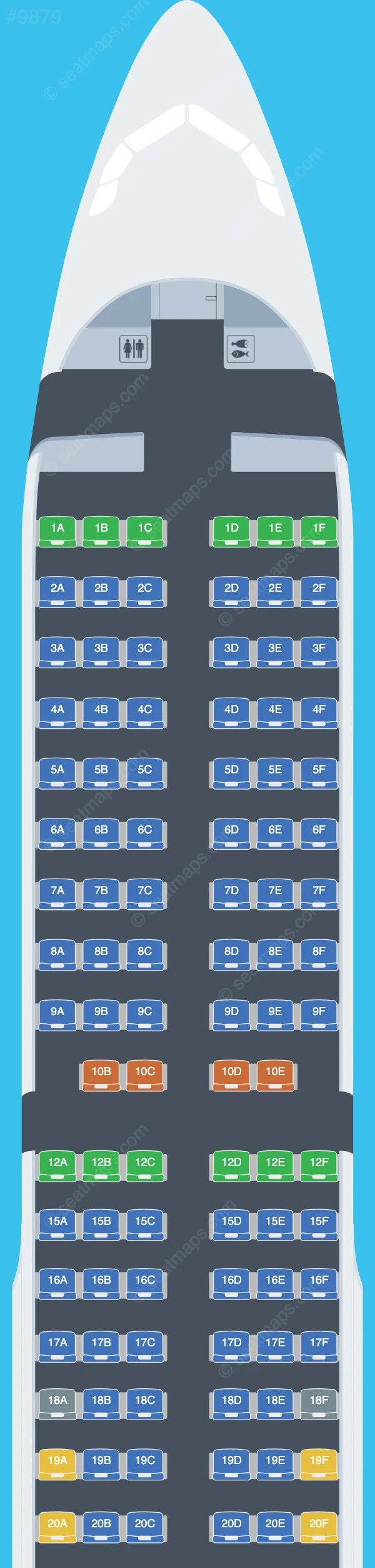 Air Travel Airbus A321-200 seatmap preview