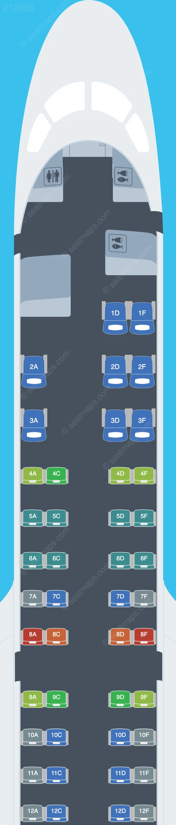 Virgin Australia Embraer E190 E2 seatmap preview
