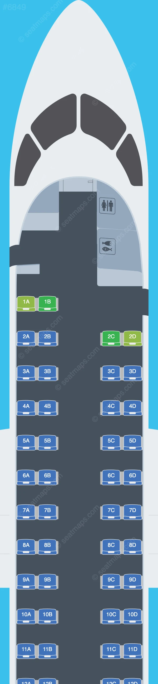 CemAir Bombardier Q400 seatmap preview
