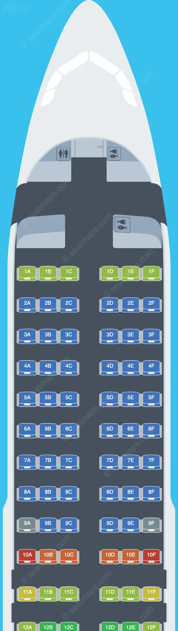 Olympic Air Airbus A320neo seatmap preview