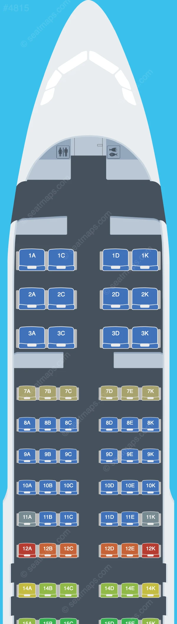 Avianca Airbus A320-200 V.2 seatmap preview