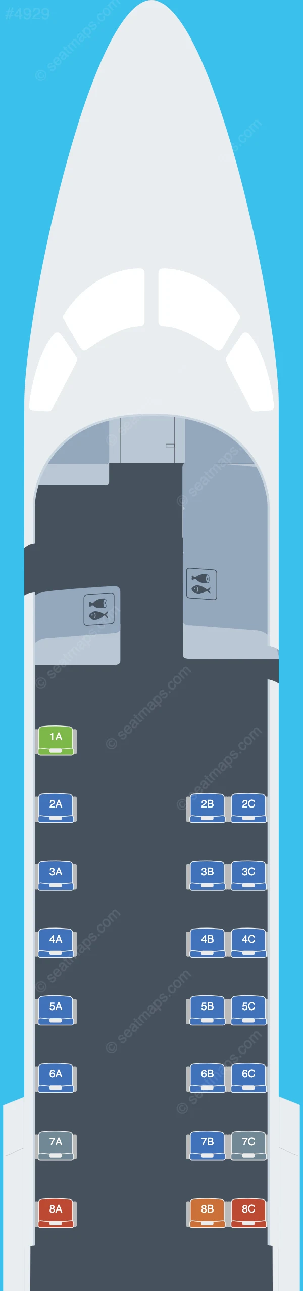 Pan Europeenne Air Service Embraer ERJ 135 seatmap preview