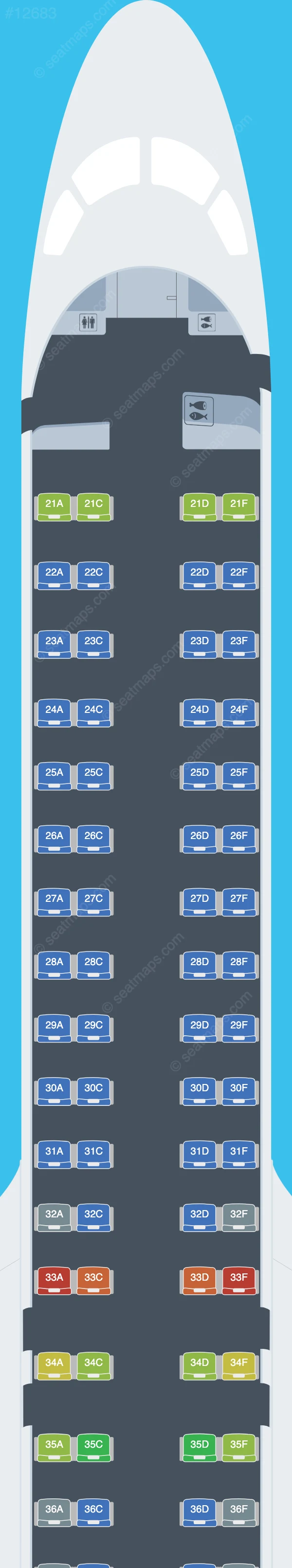 Hunnu Air Embraer E195 E2 seatmap preview
