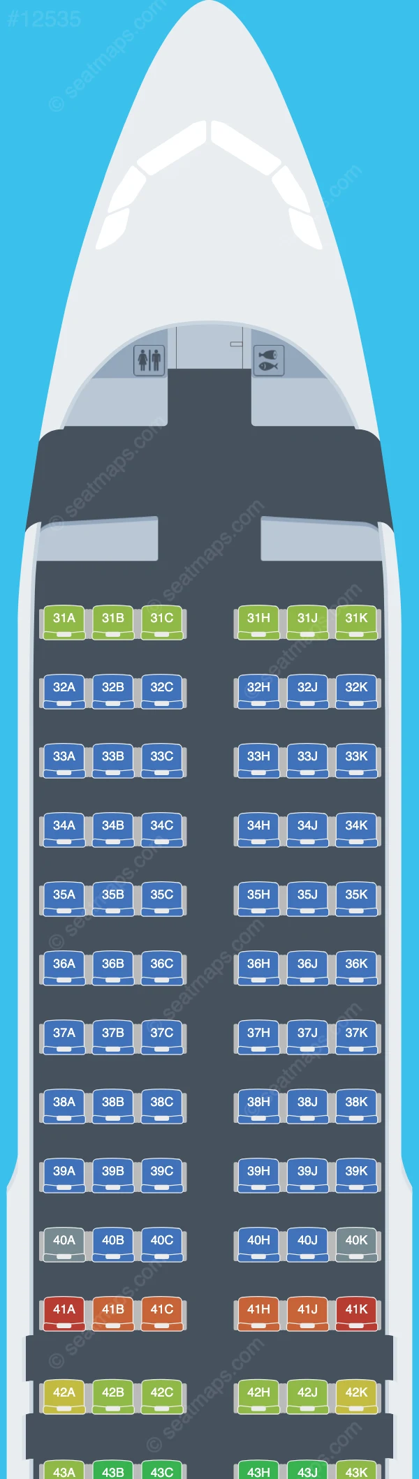 Hong Kong Airlines Airbus A320-200 V.4 seatmap preview