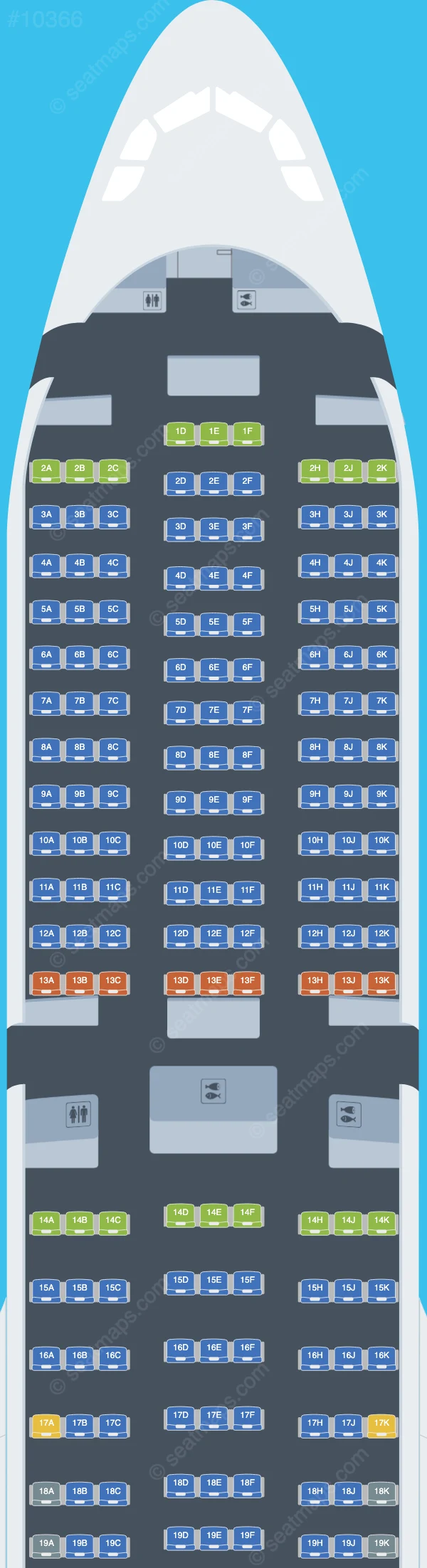 Wamos Air Airbus A330-300 V.2 seatmap preview
