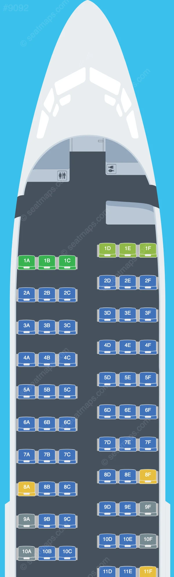 Yakutia Airlines Boeing 737-700 seatmap preview