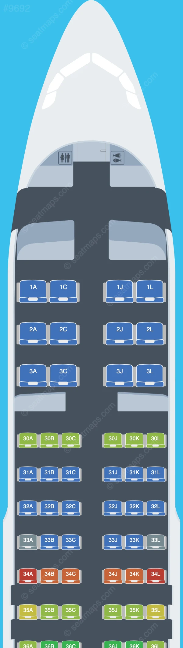 Saudia Airbus A320-200 V.3 seatmap preview