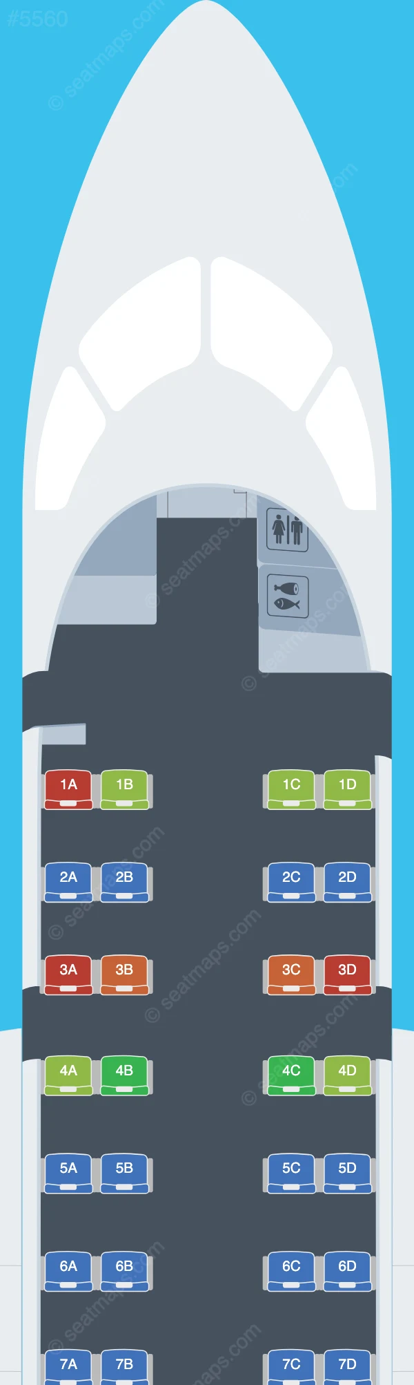 Air Greenland De Havilland Q200 seatmap preview