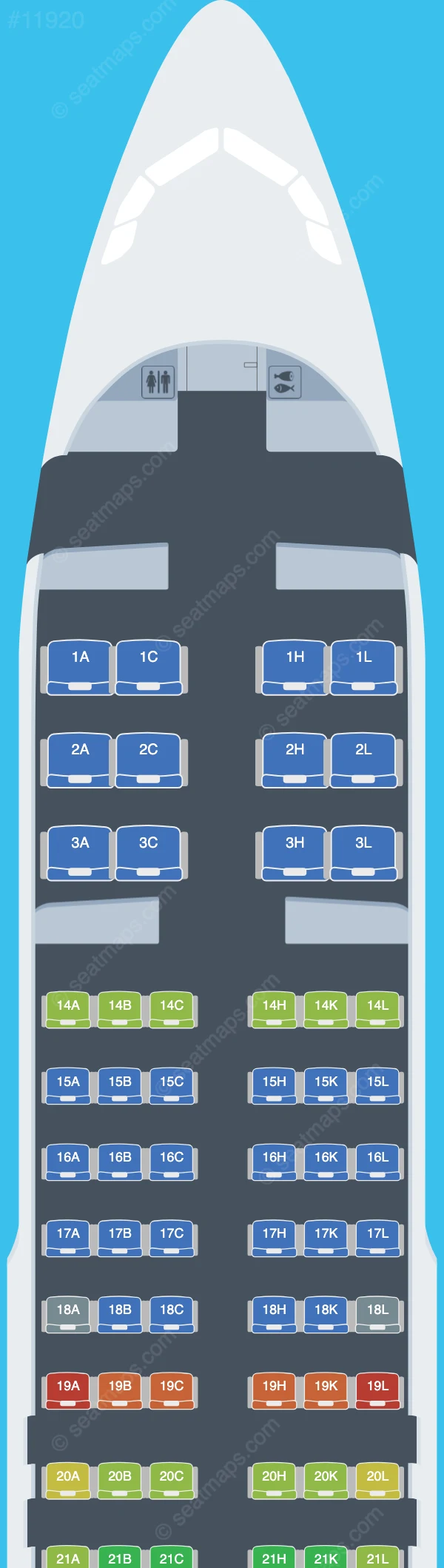 Heston Airlines Airbus A320-200 V.2 seatmap preview