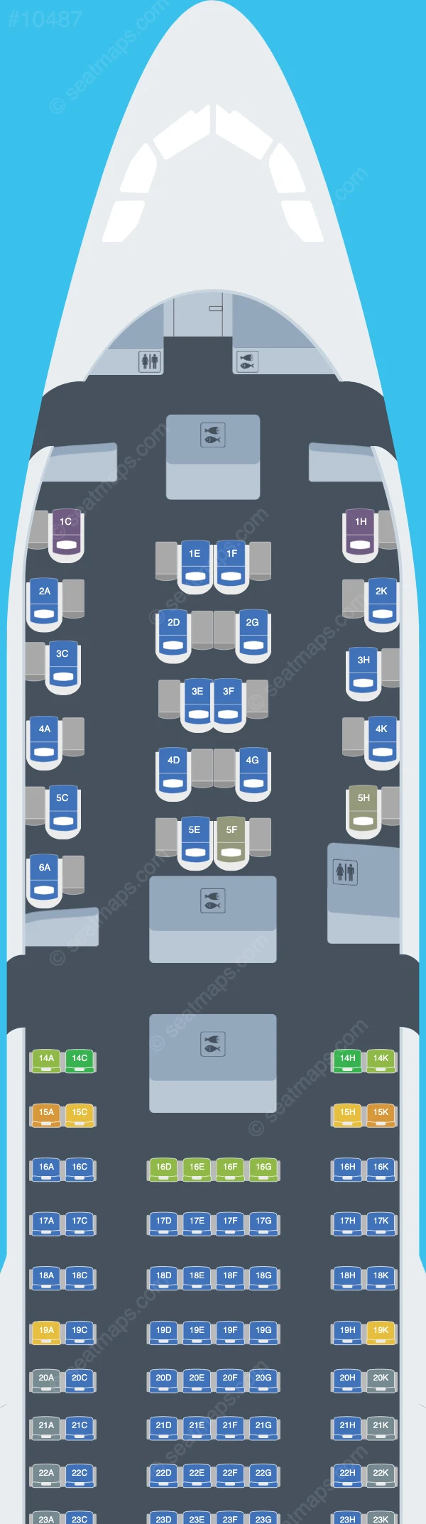 Malaysia Airlines Airbus A330-200 seatmap preview
