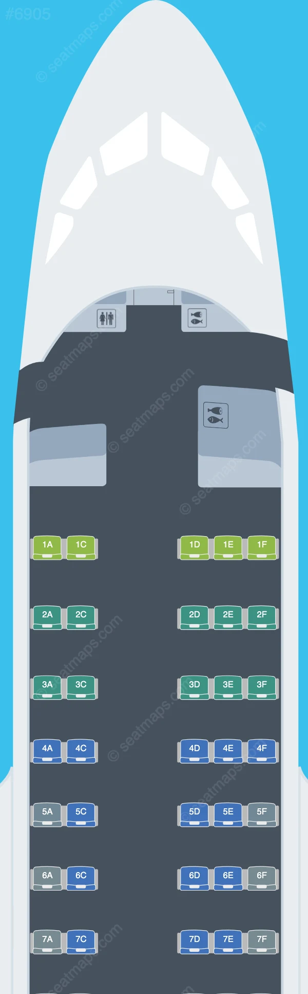 Gazpromavia Sukhoi Superjet 100-95 seatmap preview