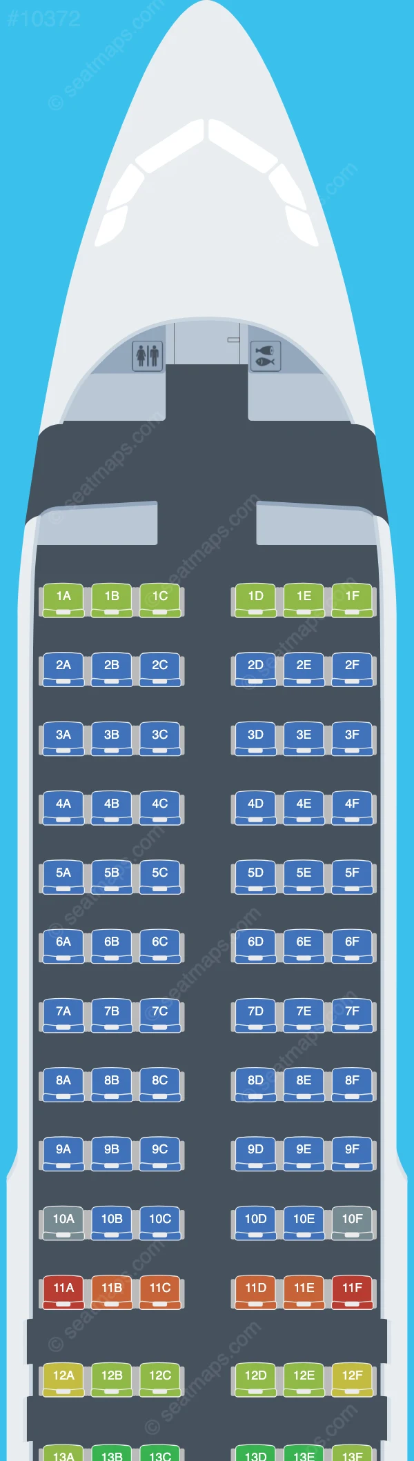 China Express Airlines Airbus A320neo seatmap preview