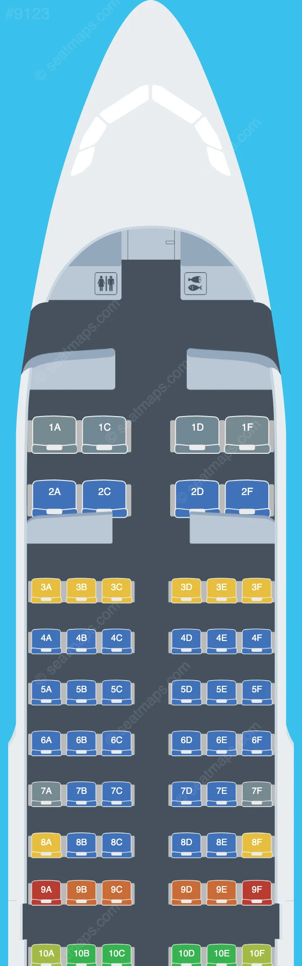 Air Travel Airbus A319-100 seatmap preview