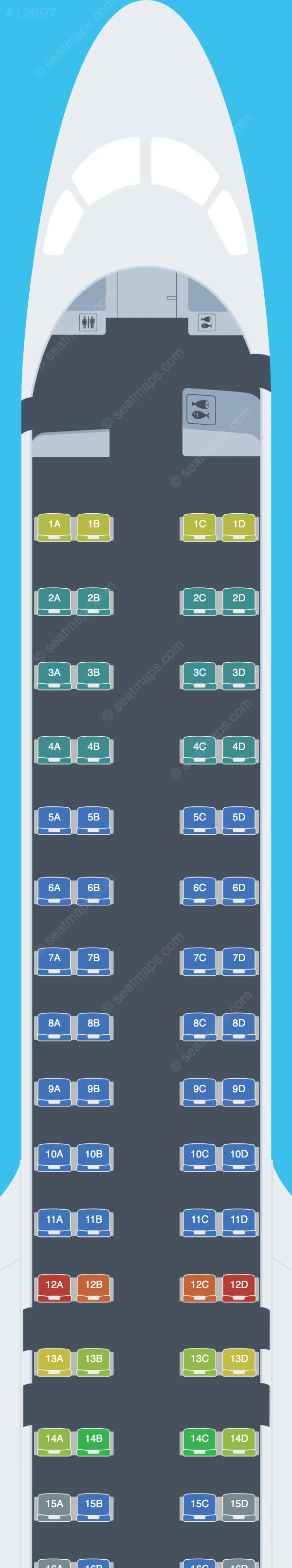 Mexicana de Aviación Embraer E195 E2 seatmap preview