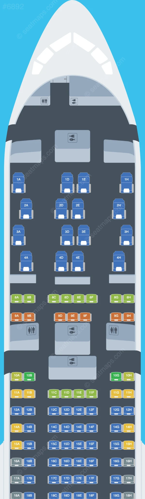 EuroAtlantic Airways Boeing 767-300ER V.1 seatmap preview