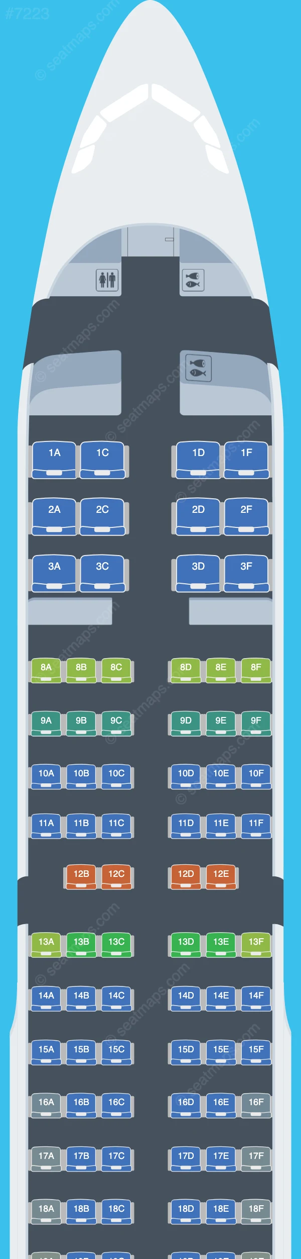 Air Macau Airbus A321-200 V.2 seatmap preview