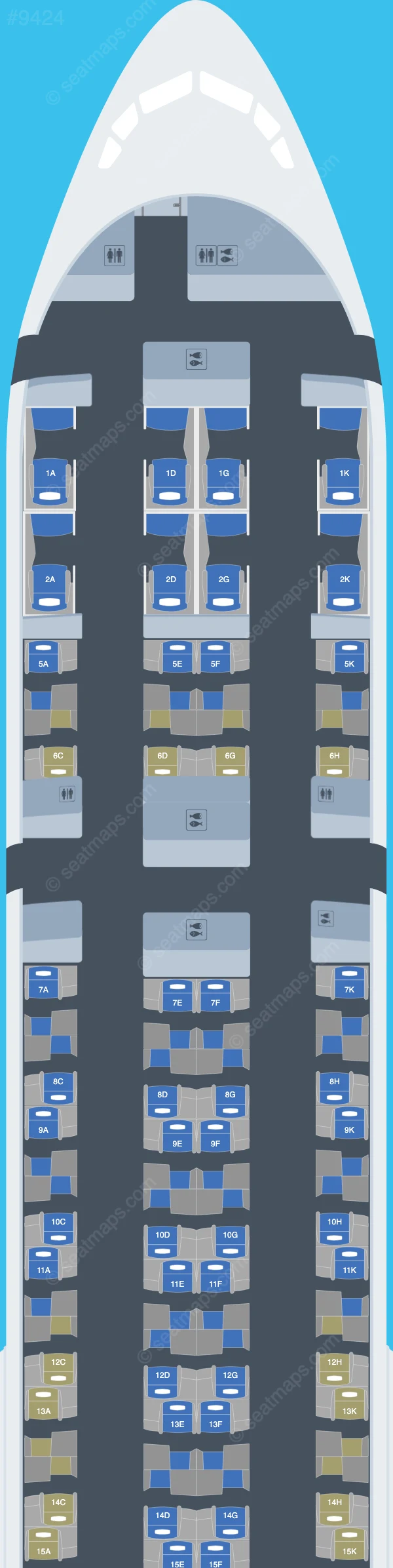 ANA - All Nippon Airways Boeing 777-300ER V.1 seatmap preview