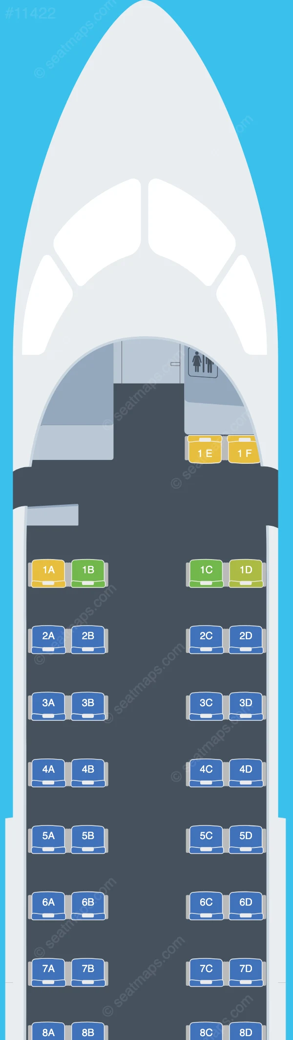 Sunwest Aviation De Havilland Q300 seatmap preview