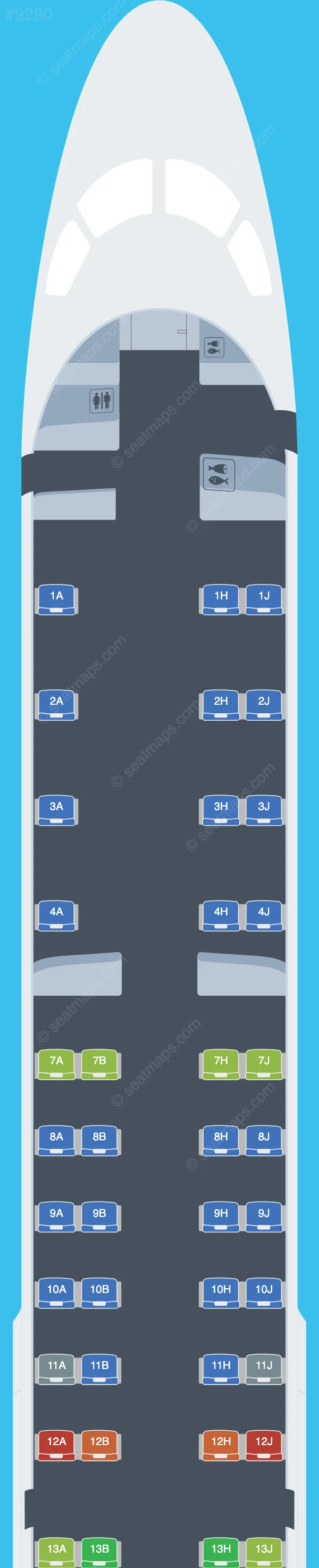 Air Burkina Embraer E195 seatmap preview